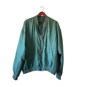 Vintage 90s Kasanova Men's Silk Blend Bomber Jacket Green XL